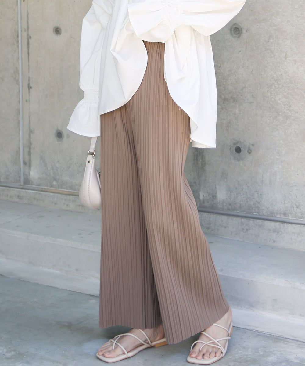 【S・M・L サイズ展開】ランダムプリーツパンツ