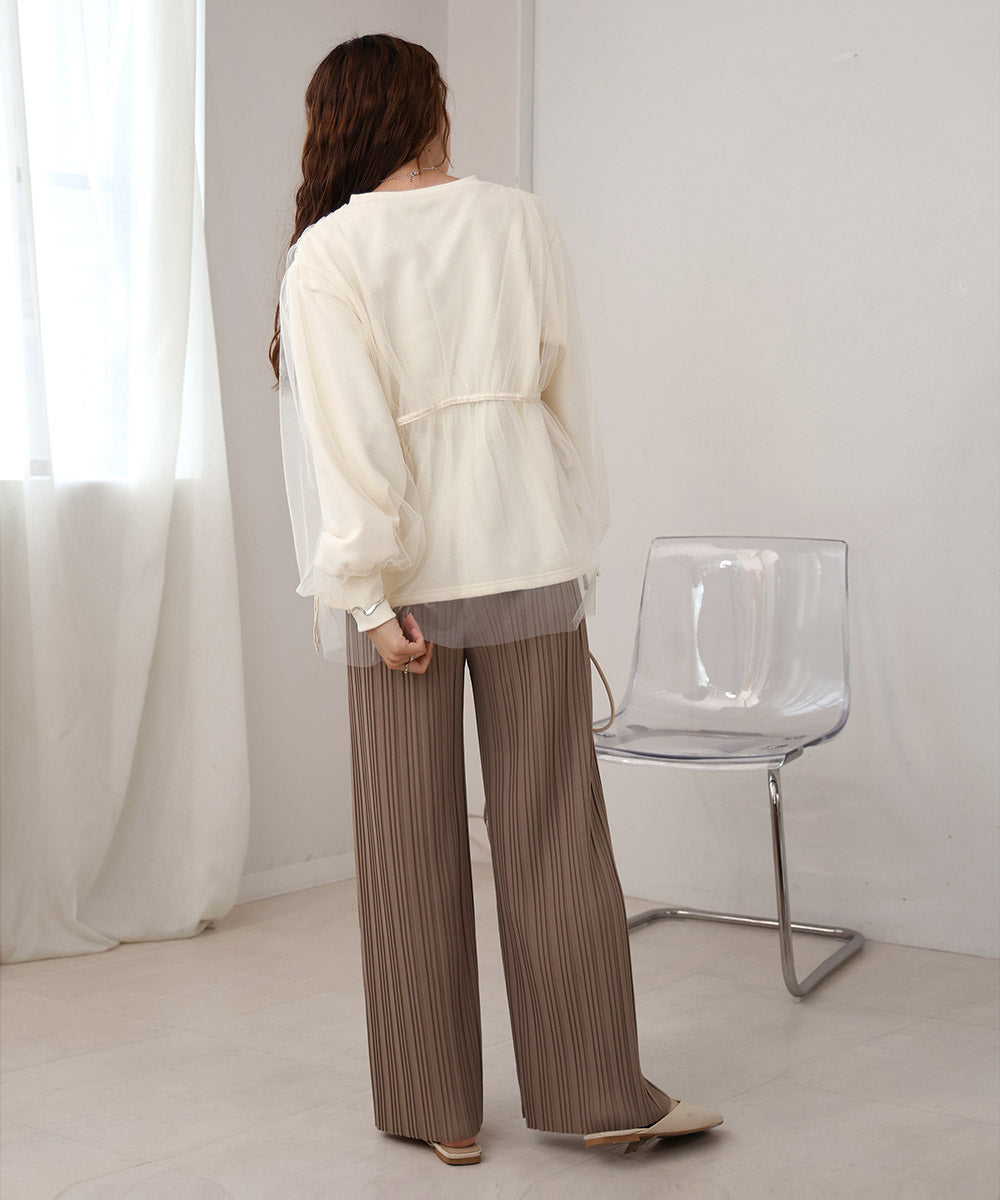 【S・M・L サイズ展開】ランダムプリーツパンツ