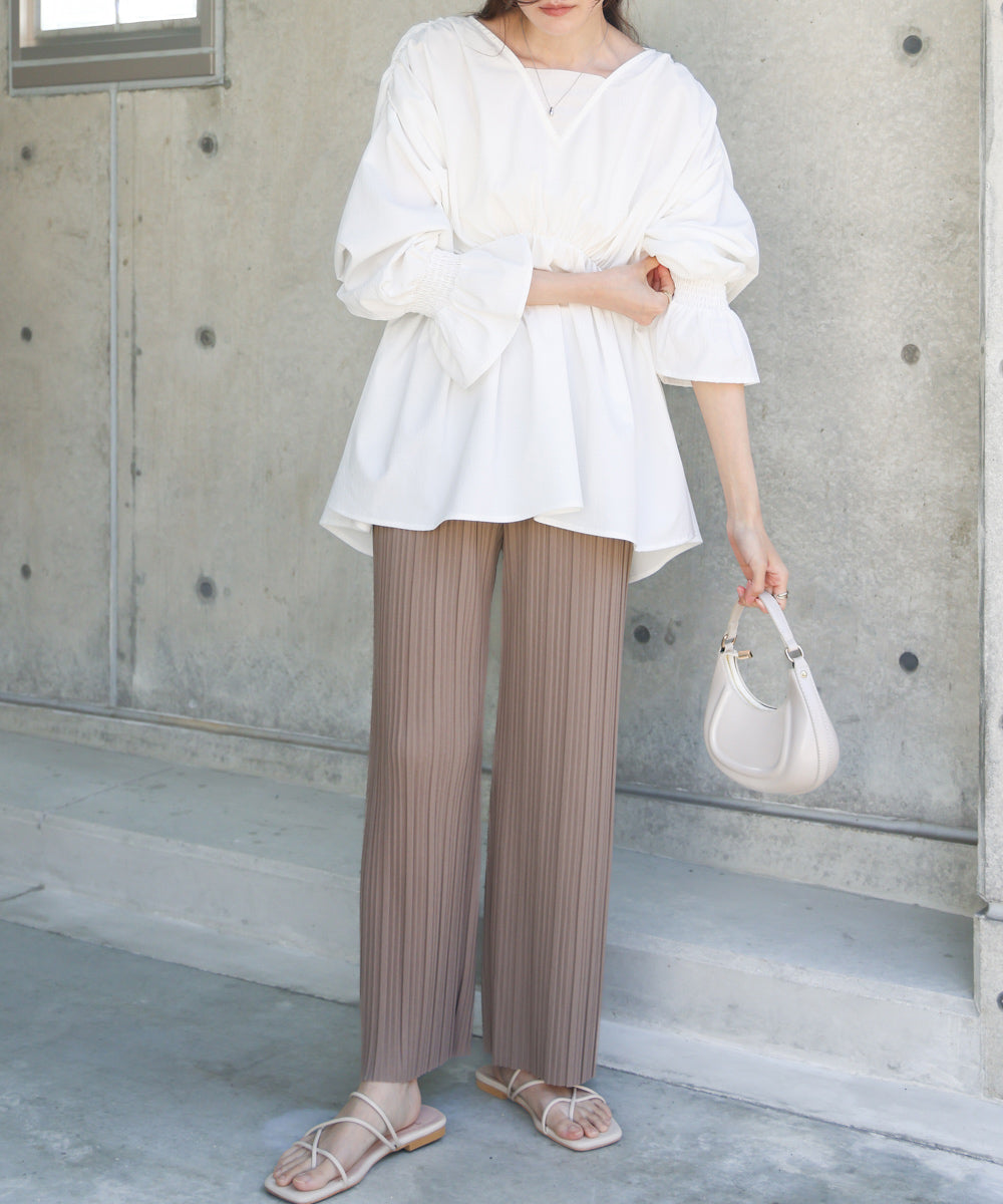 【S・M・L サイズ展開】ランダムプリーツパンツ