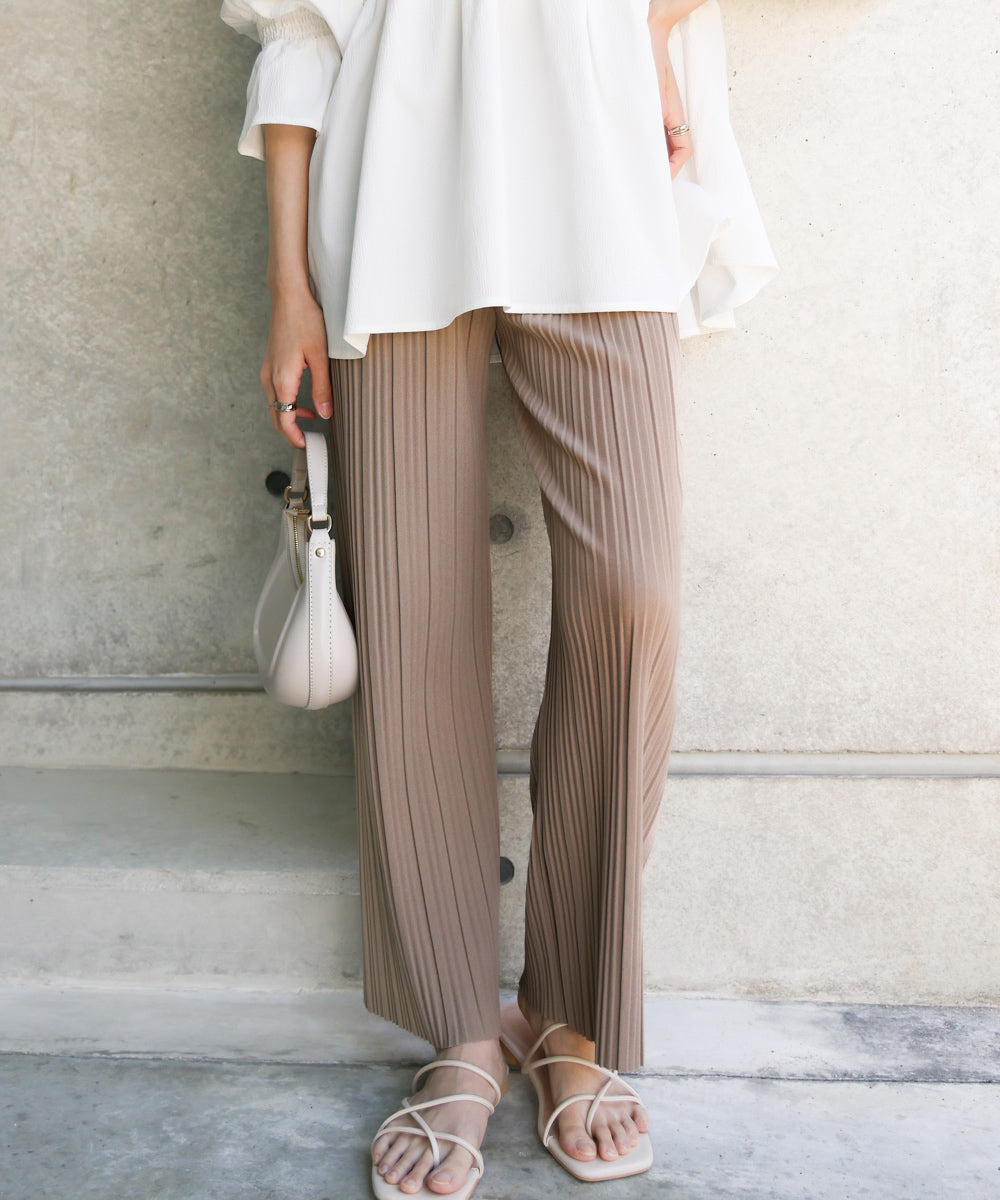 【S・M・L サイズ展開】ランダムプリーツパンツ