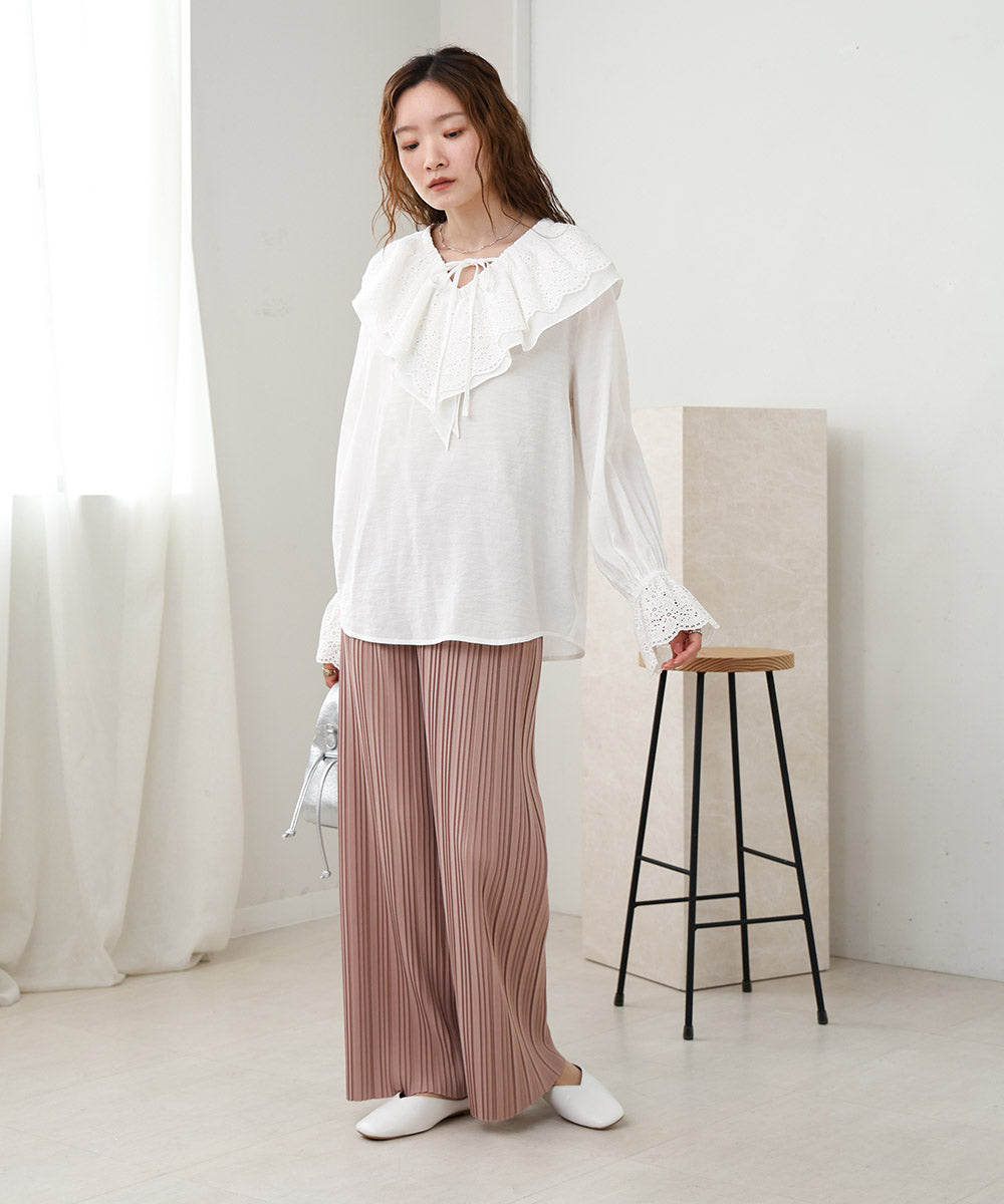 【S・M・L サイズ展開】ランダムプリーツパンツ