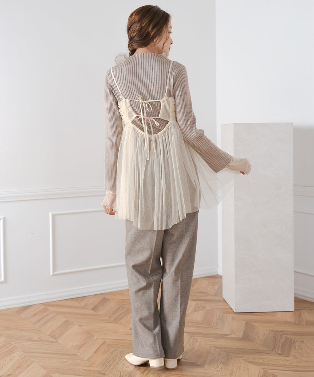 LAME TULLE CAMI TOPS