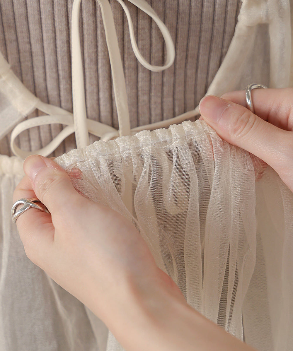 LAME TULLE CAMI TOPS