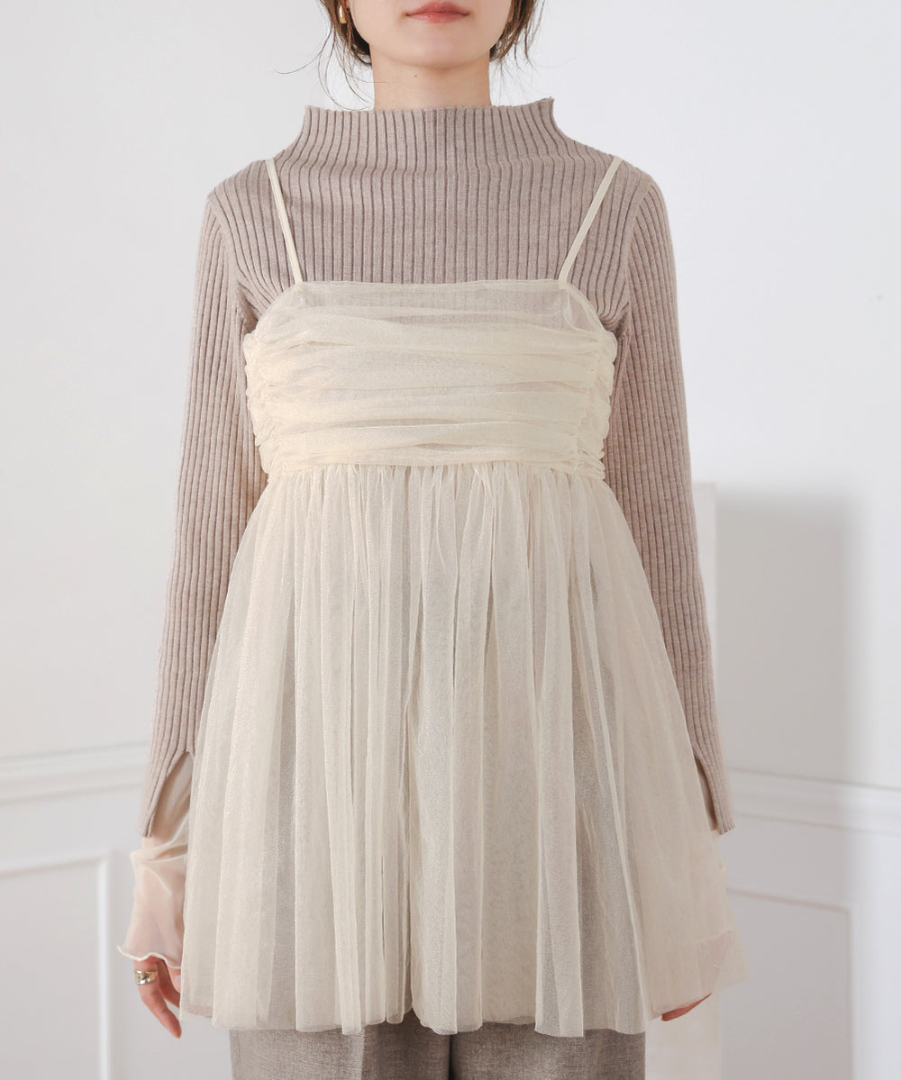 LAME TULLE CAMI TOPS