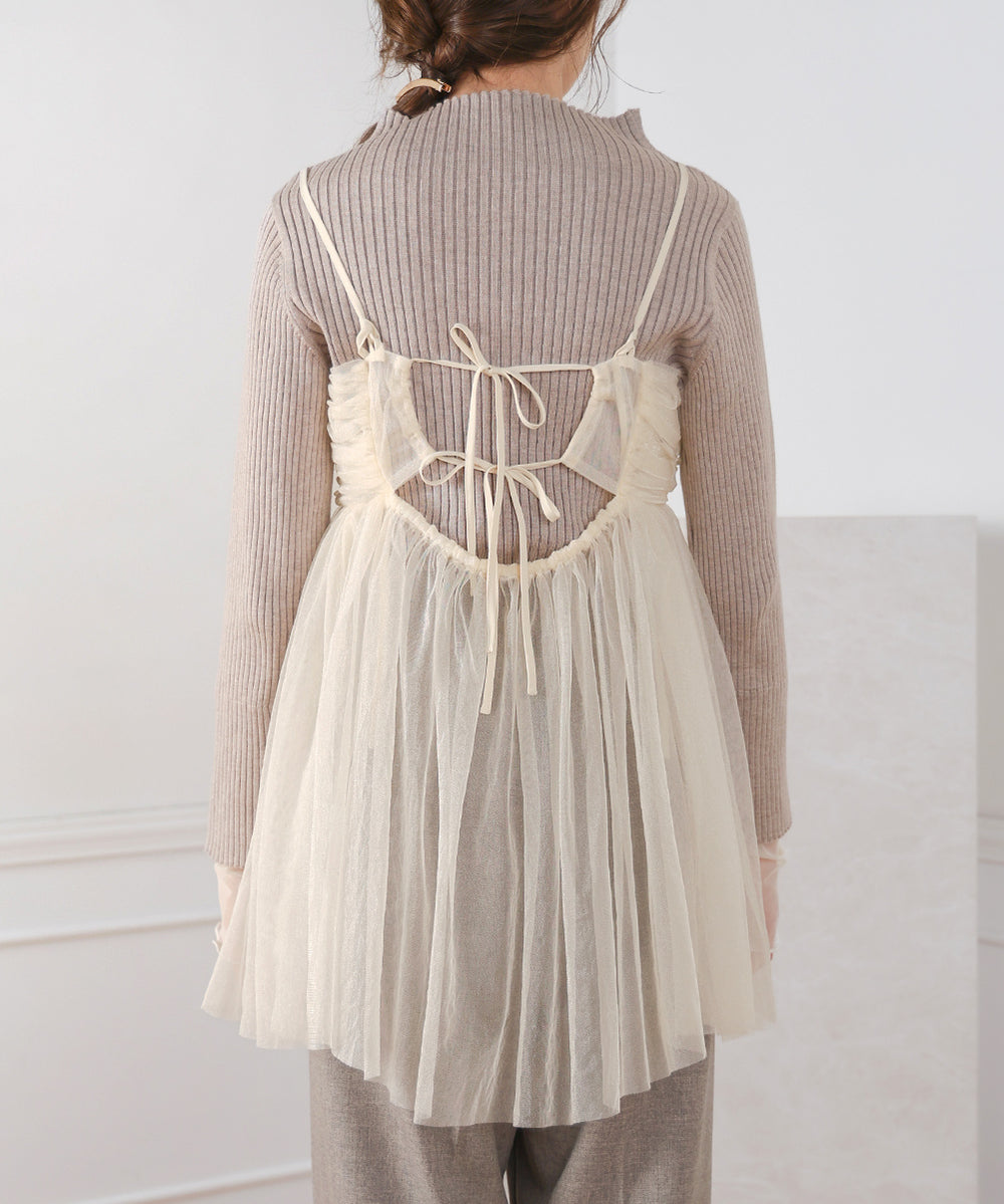 LAME TULLE CAMI TOPS