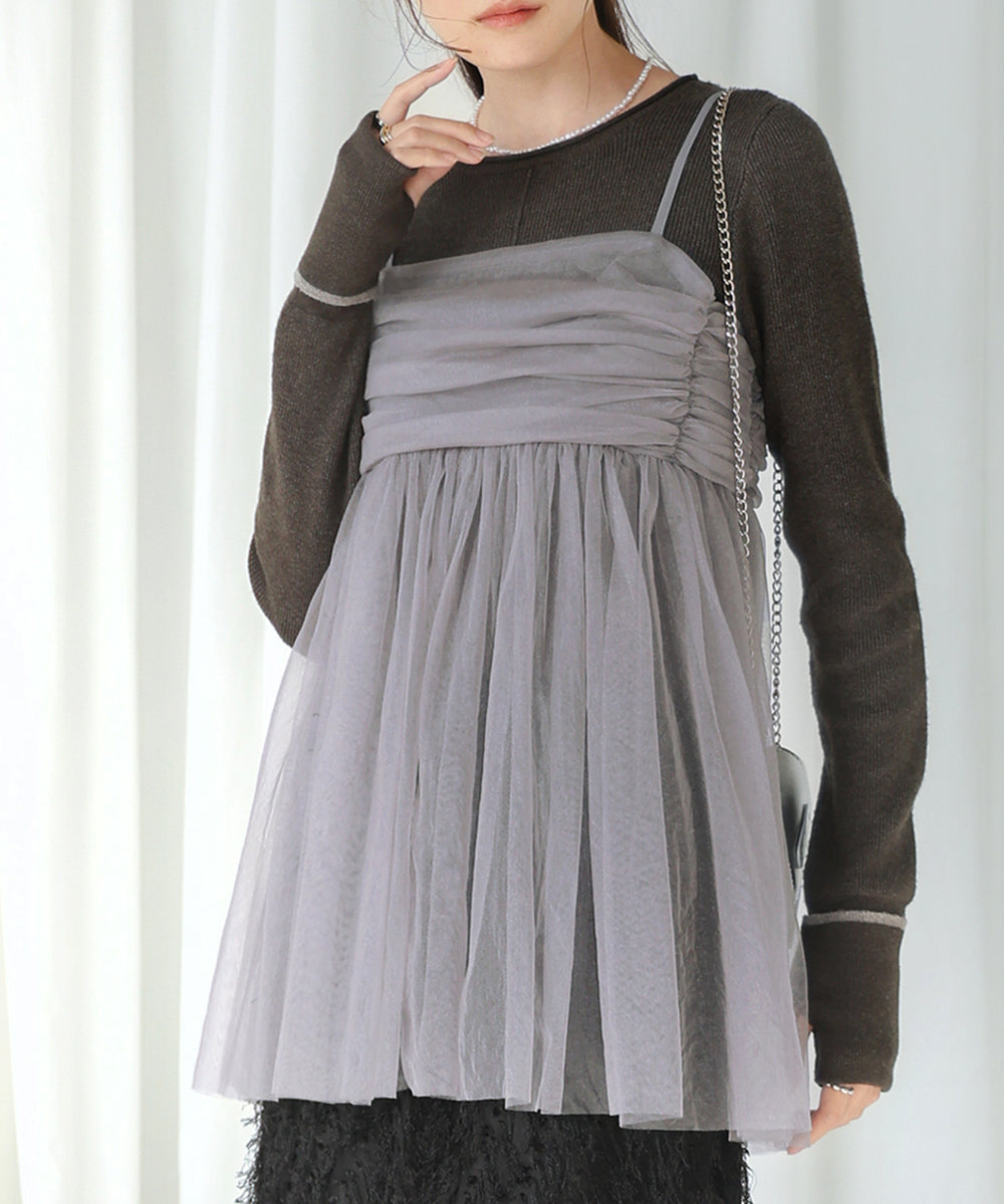 LAME TULLE CAMI TOPS
