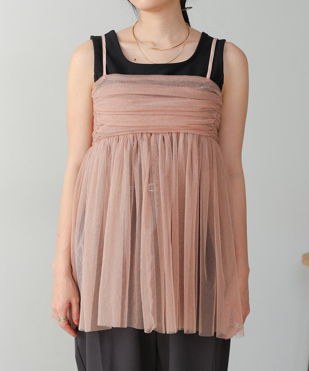 LAME TULLE CAMI TOPS