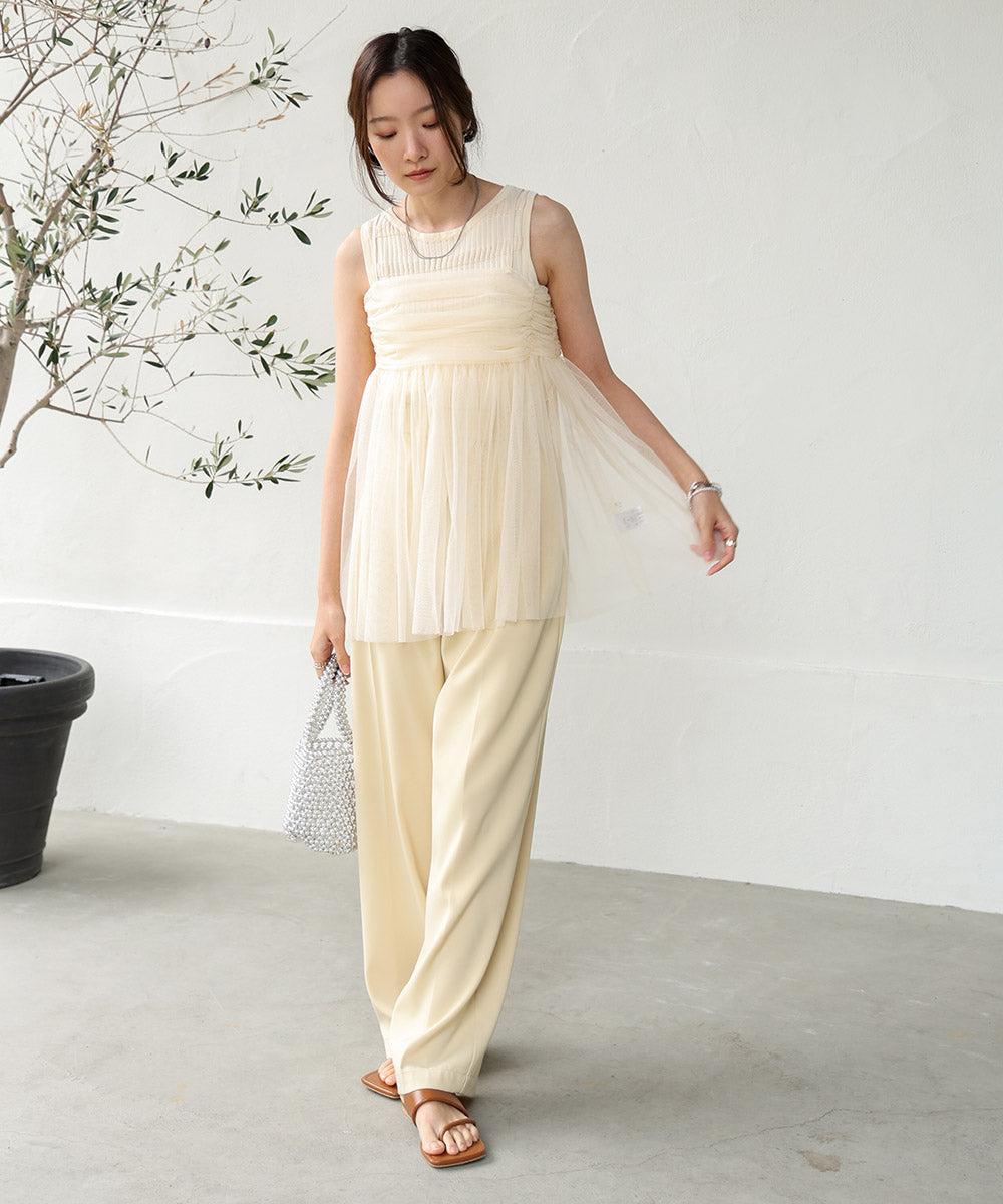 LAME TULLE CAMI TOPS