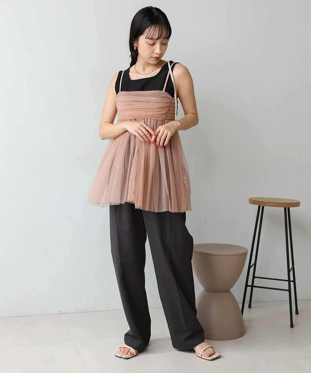 LAME TULLE CAMI TOPS