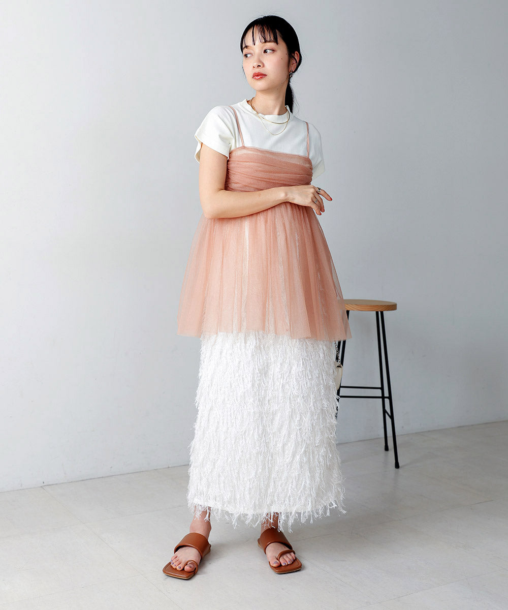 LAME TULLE CAMI TOPS