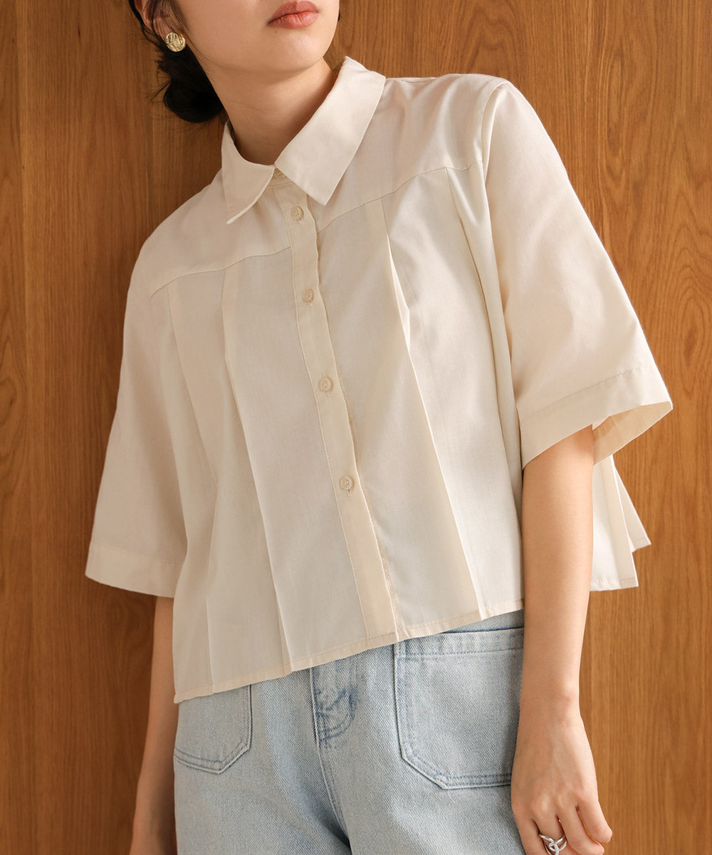 pleated shirt blouse