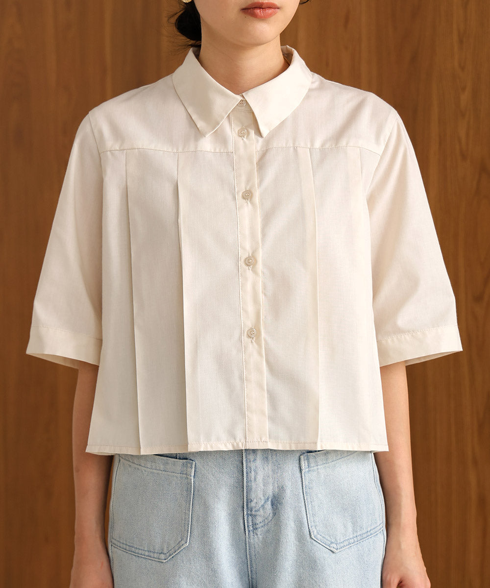 pleated shirt blouse