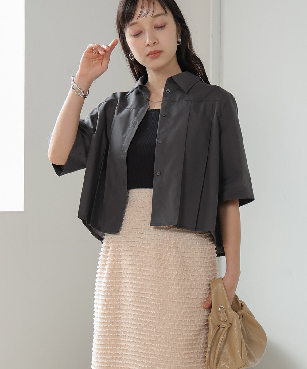 pleated shirt blouse
