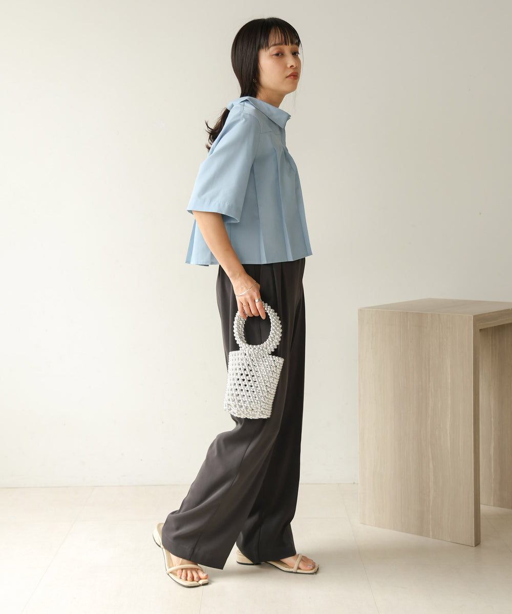 pleated shirt blouse