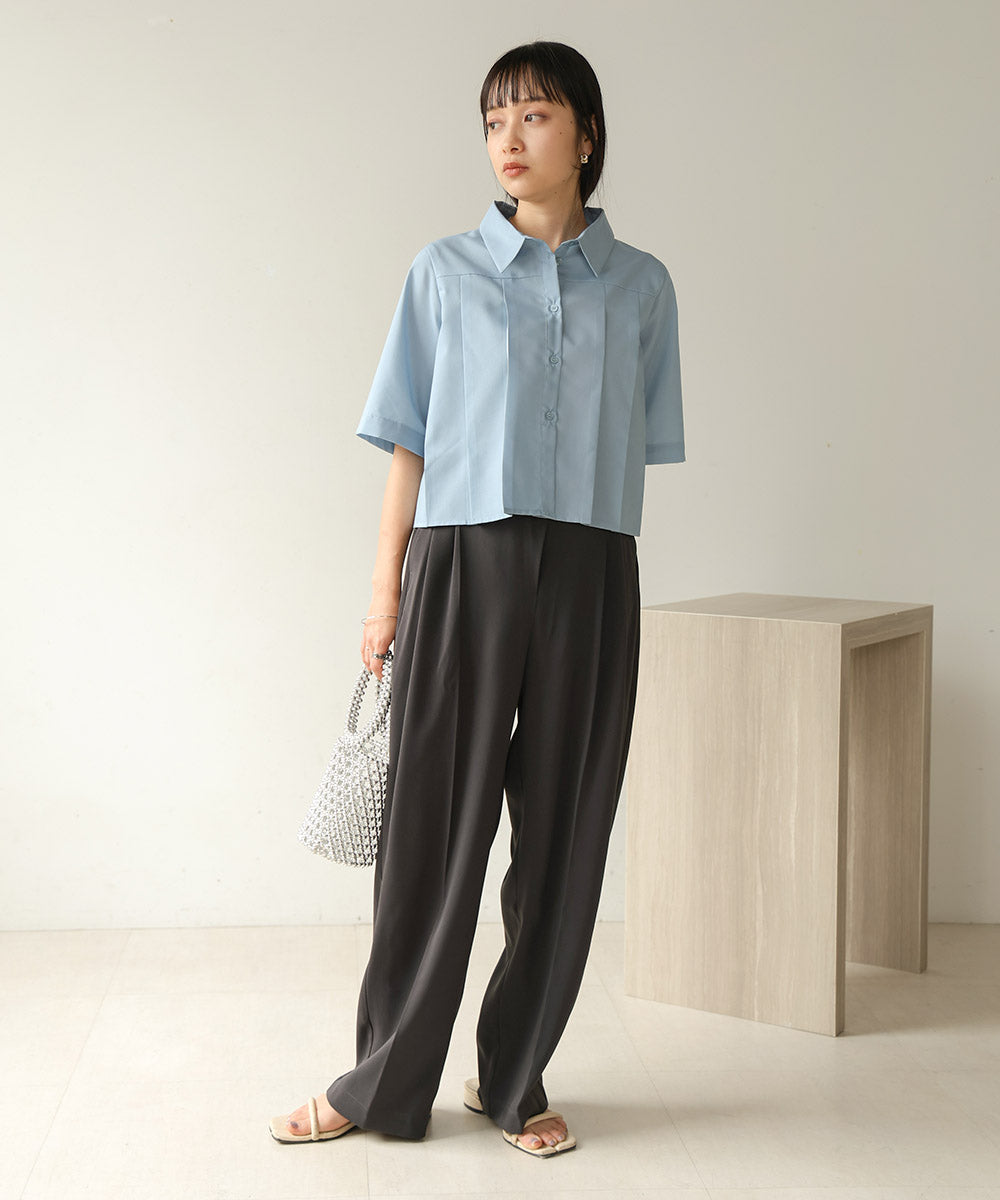 pleated shirt blouse