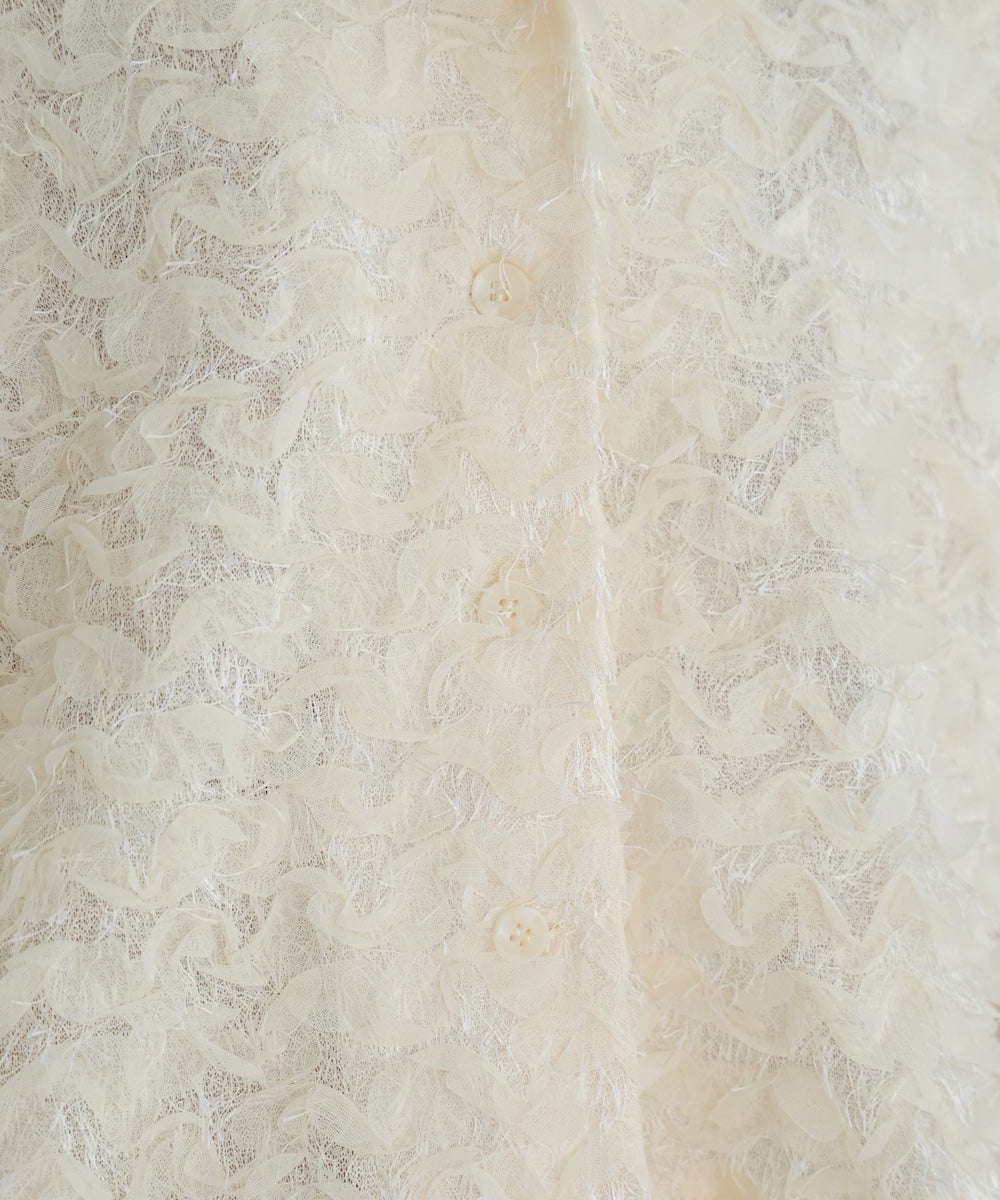 ruffle jacquard shirt jacket