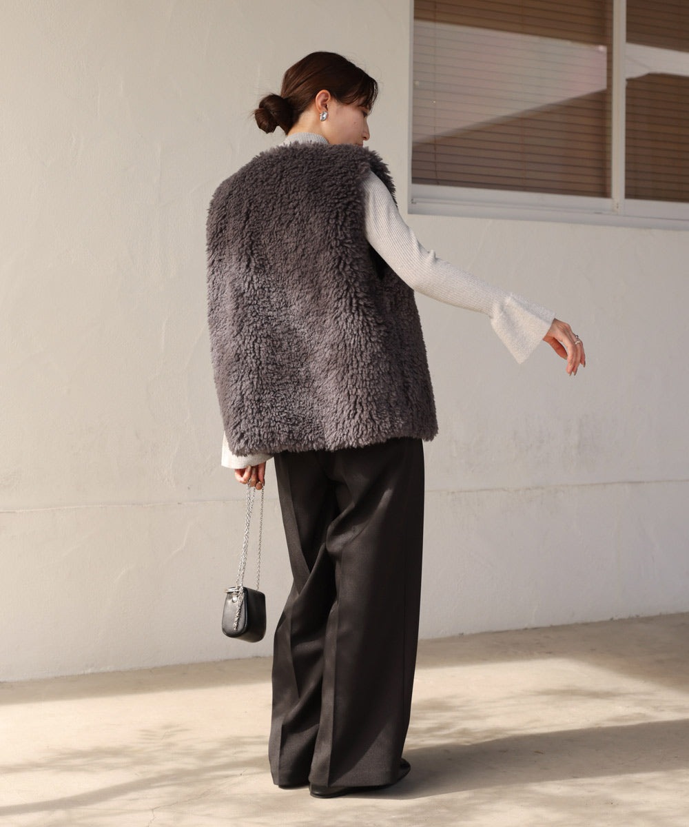 sheeplike fur vest