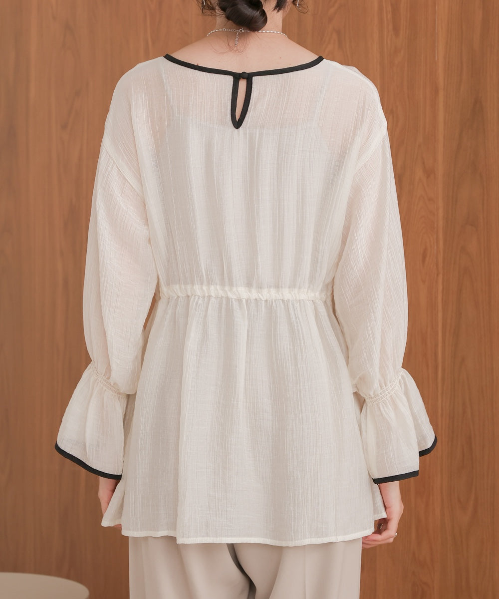 sleeve piping willow blouse