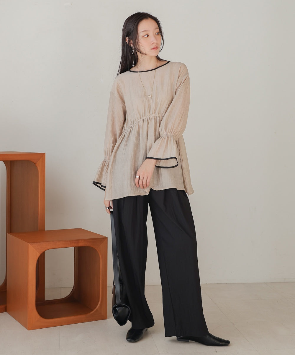 sleeve piping willow blouse