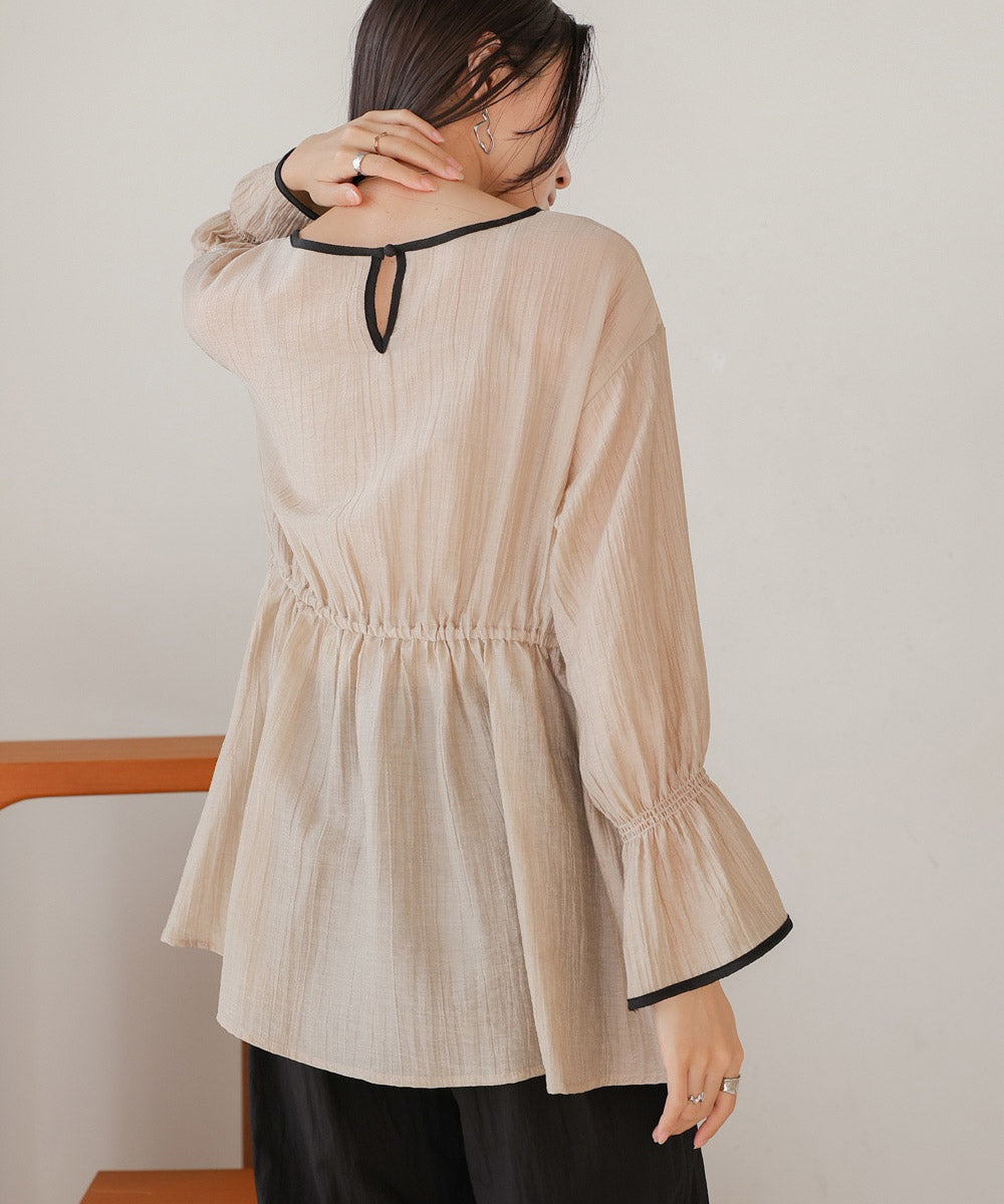 sleeve piping willow blouse