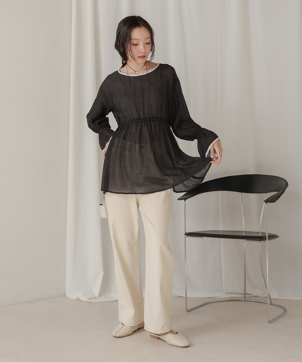 sleeve piping willow blouse