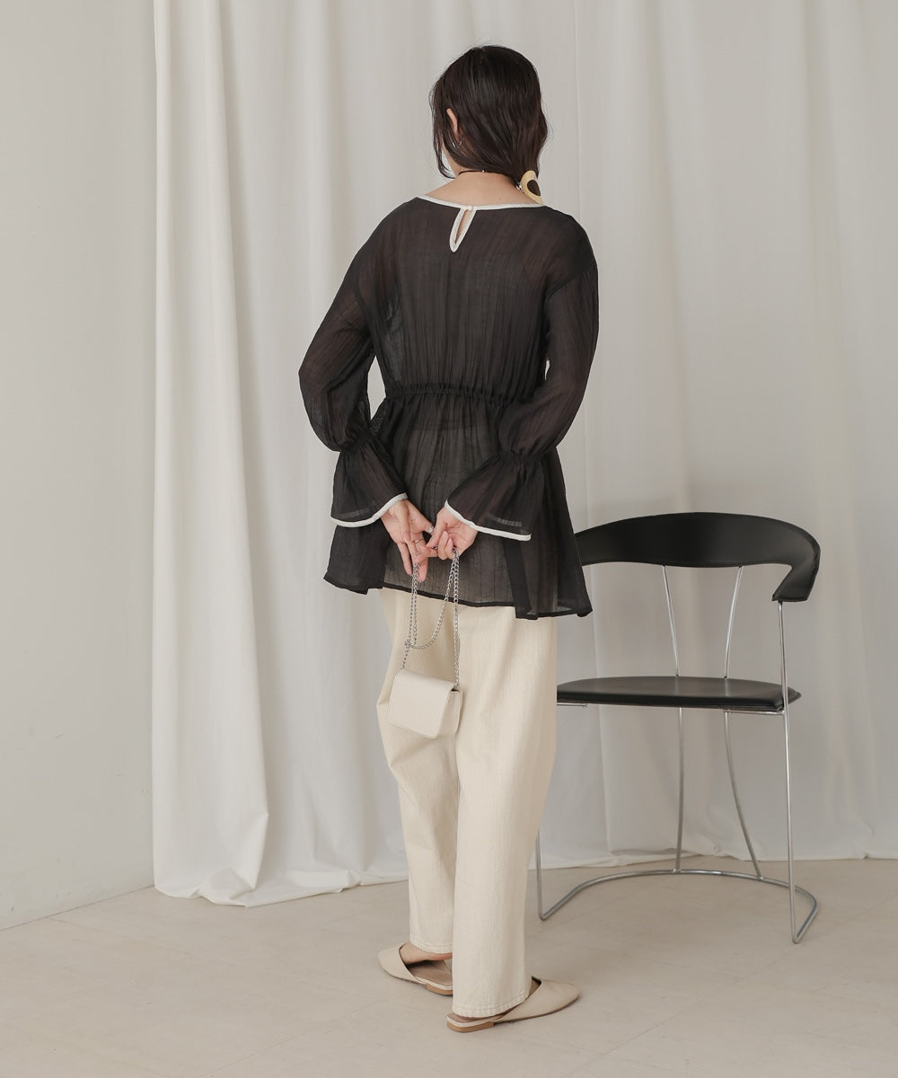 sleeve piping willow blouse