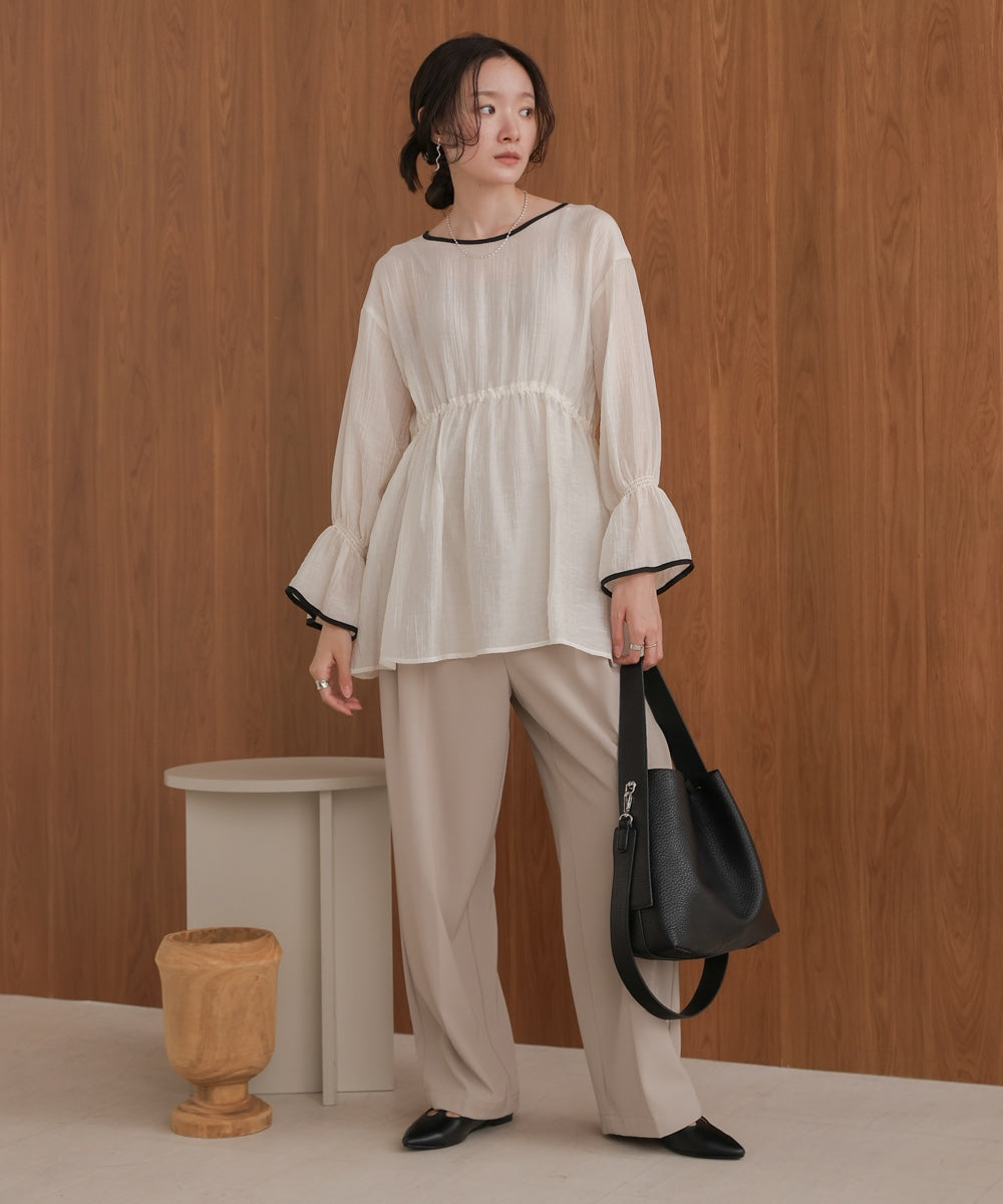 sleeve piping willow blouse