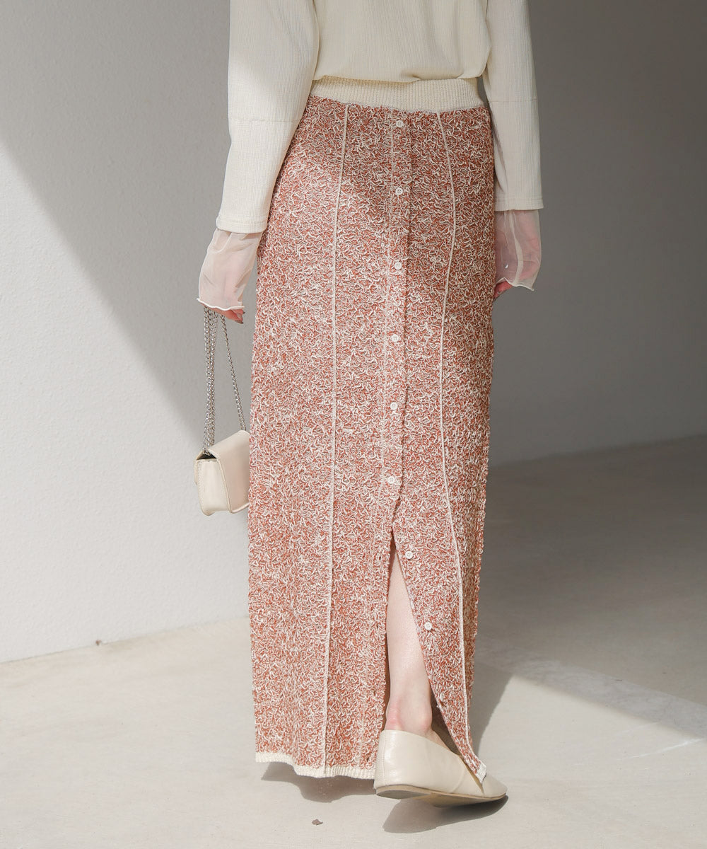 前後2WAYミックスループニットスカート/ベアワンピース