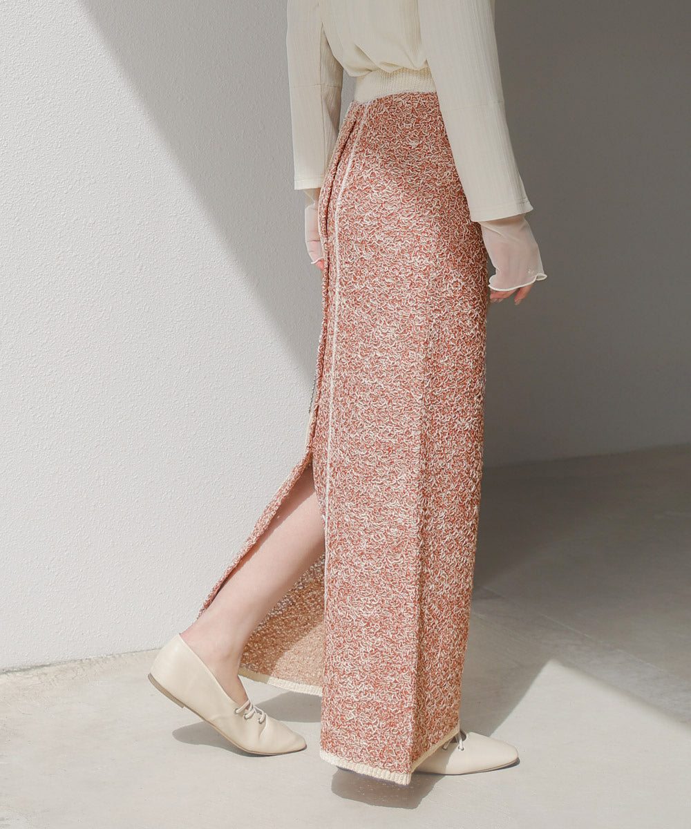 前後2WAYミックスループニットスカート/ベアワンピース