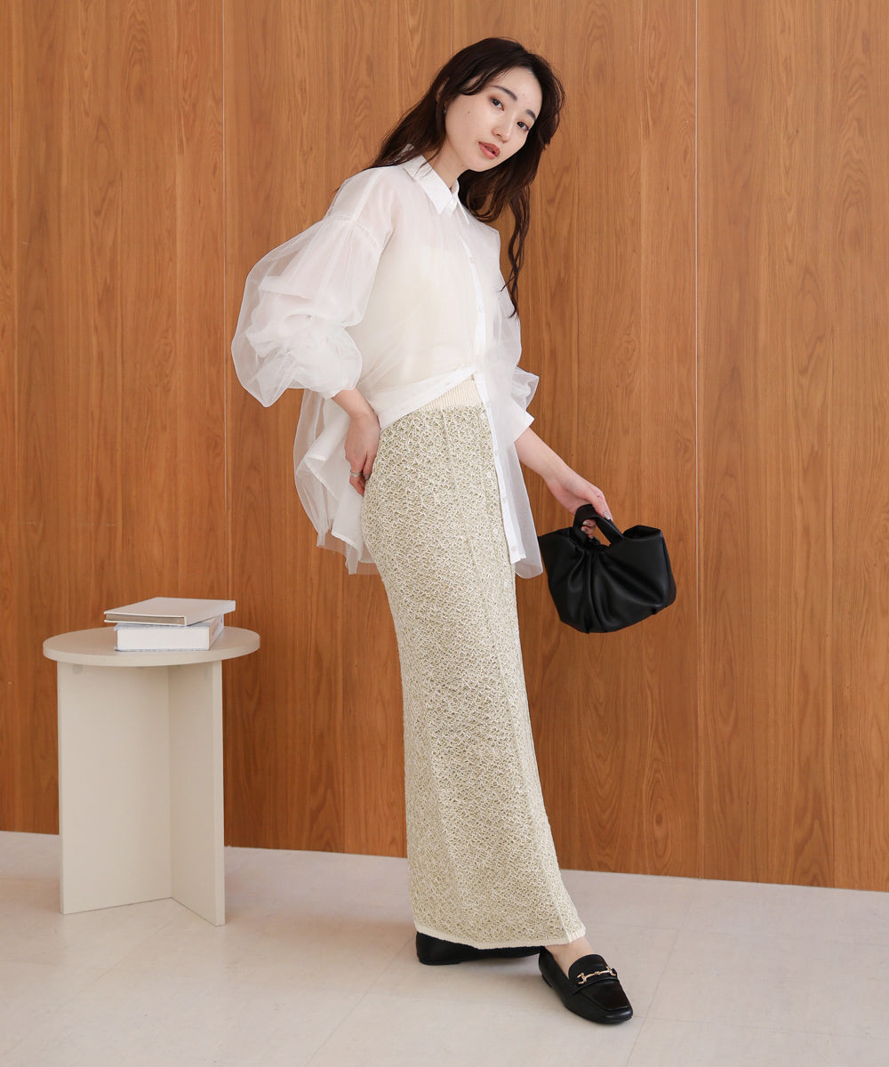 前後2WAYミックスループニットスカート/ベアワンピース