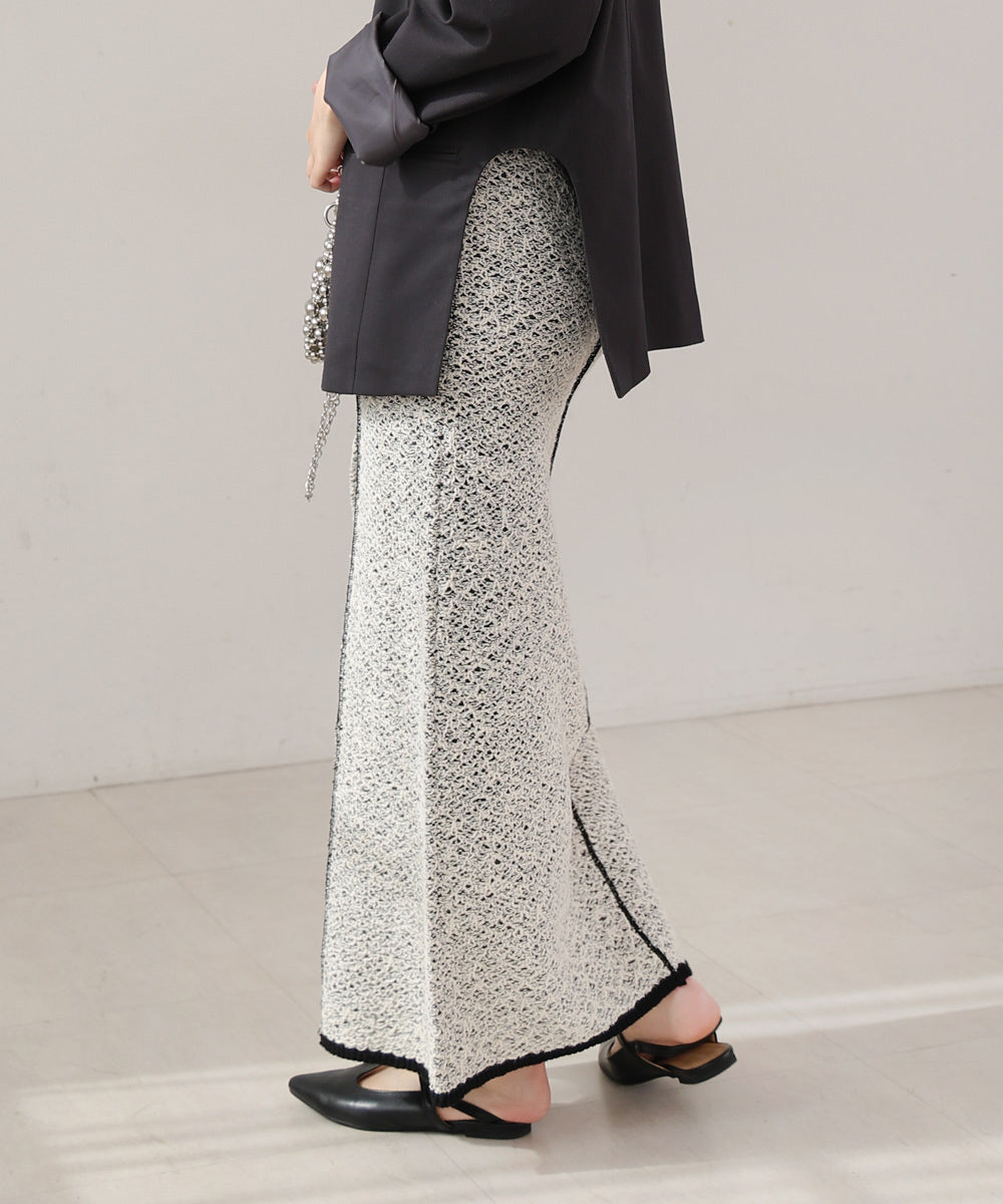 前後2WAYミックスループニットスカート/ベアワンピース