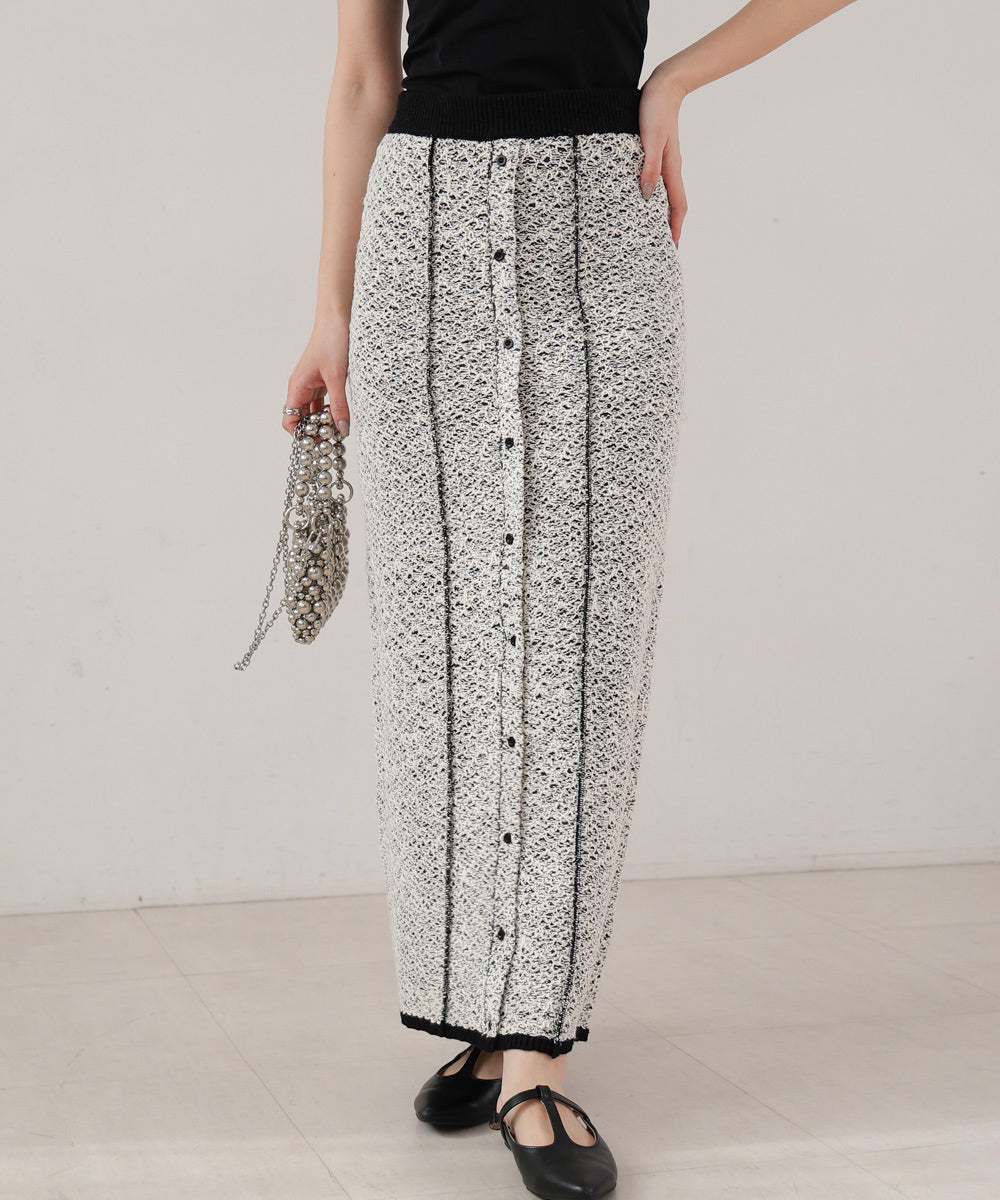 前後2WAYミックスループニットスカート/ベアワンピース