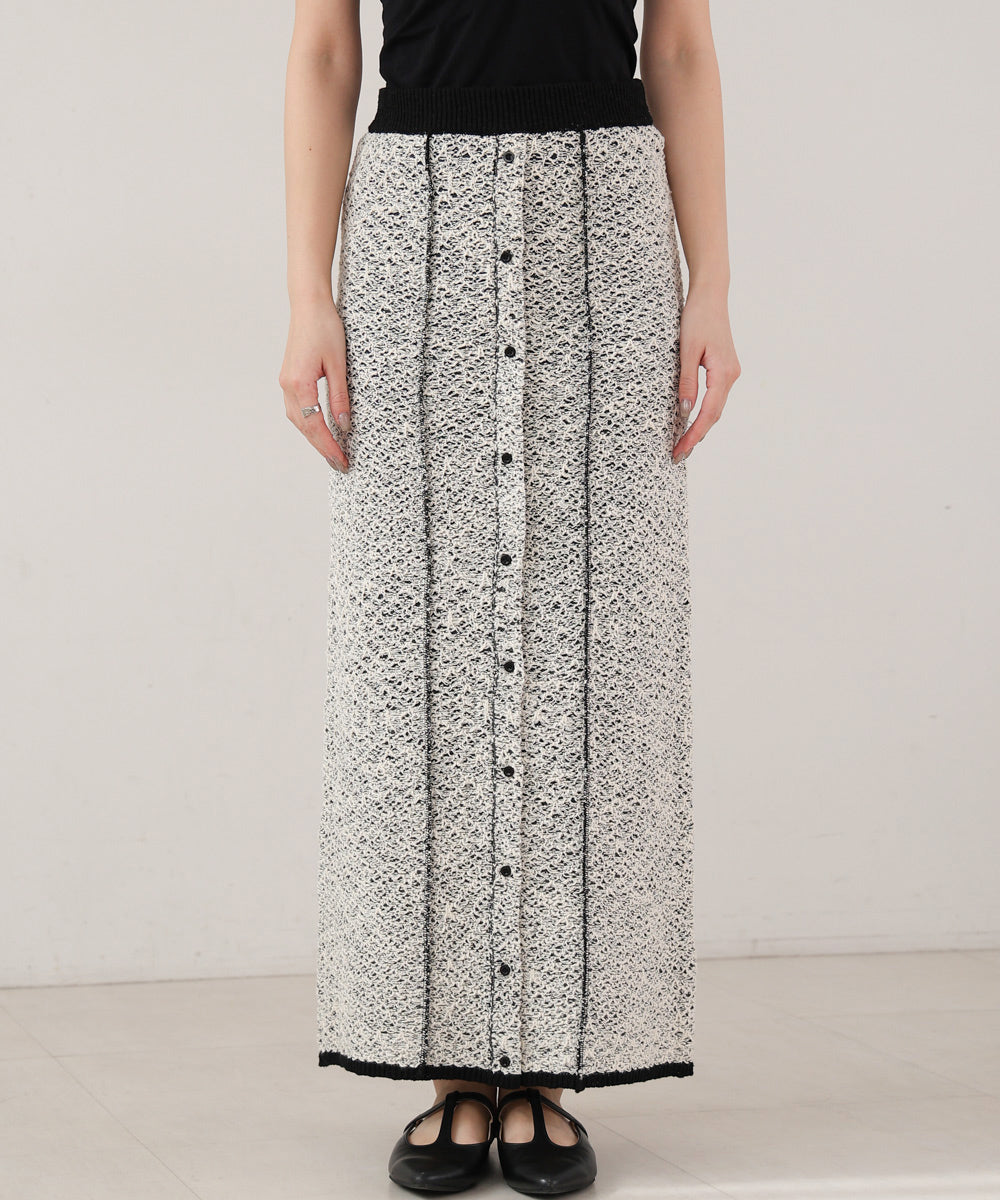 前後2WAYミックスループニットスカート/ベアワンピース