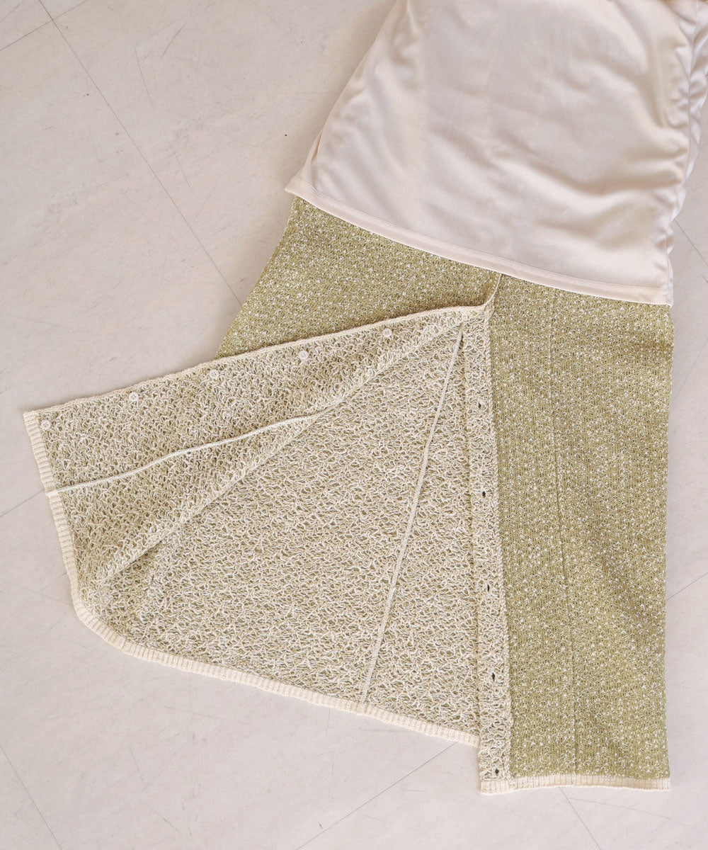 前後2WAYミックスループニットスカート/ベアワンピース