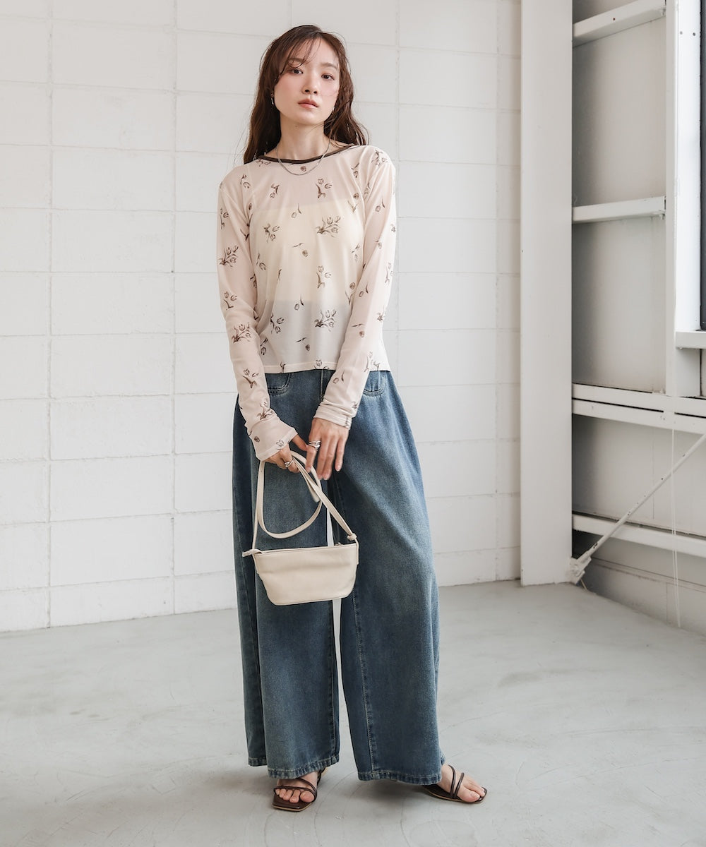 前後2WAY花柄リボンカーディガン