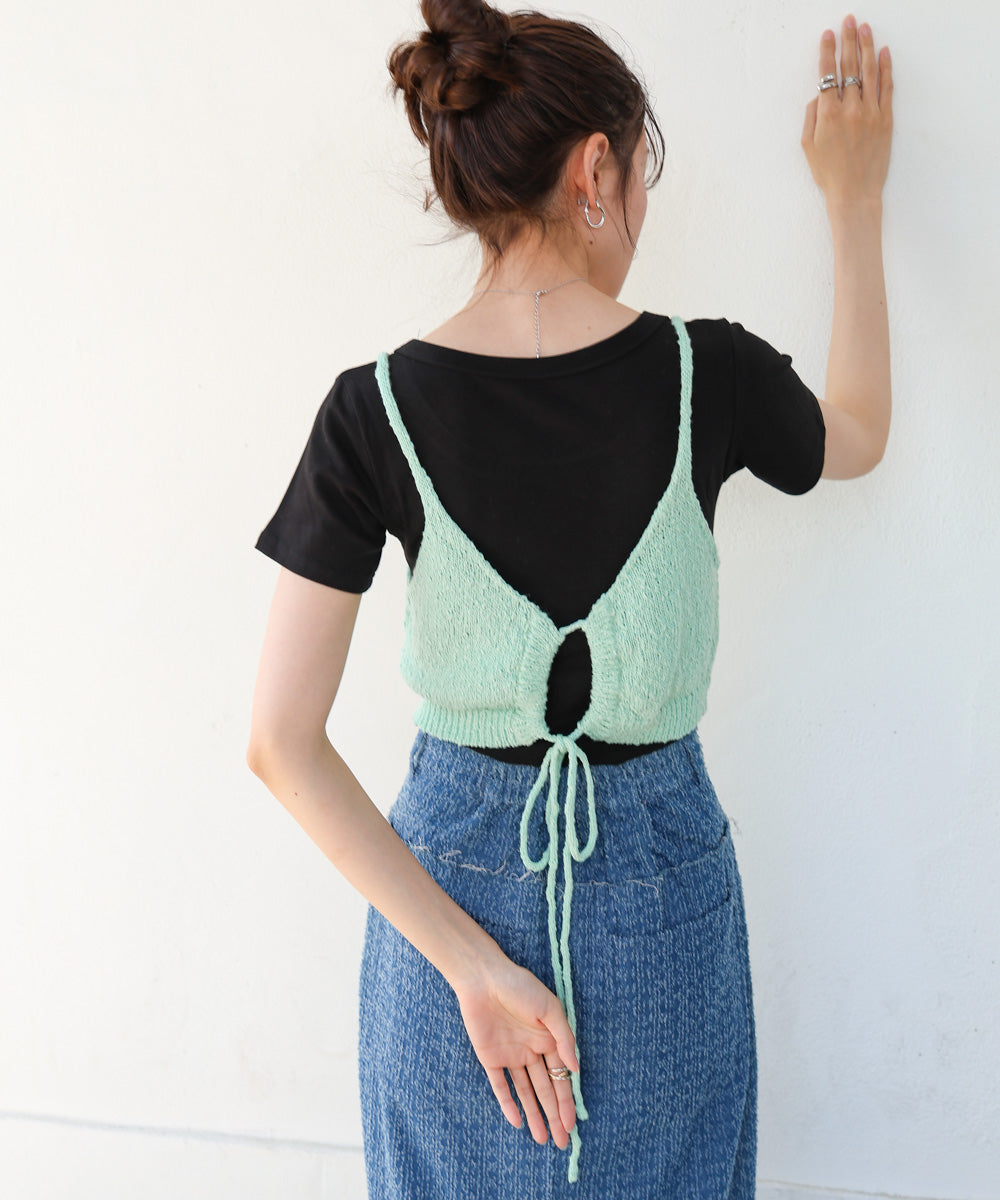 ドロスト付きビスチェ