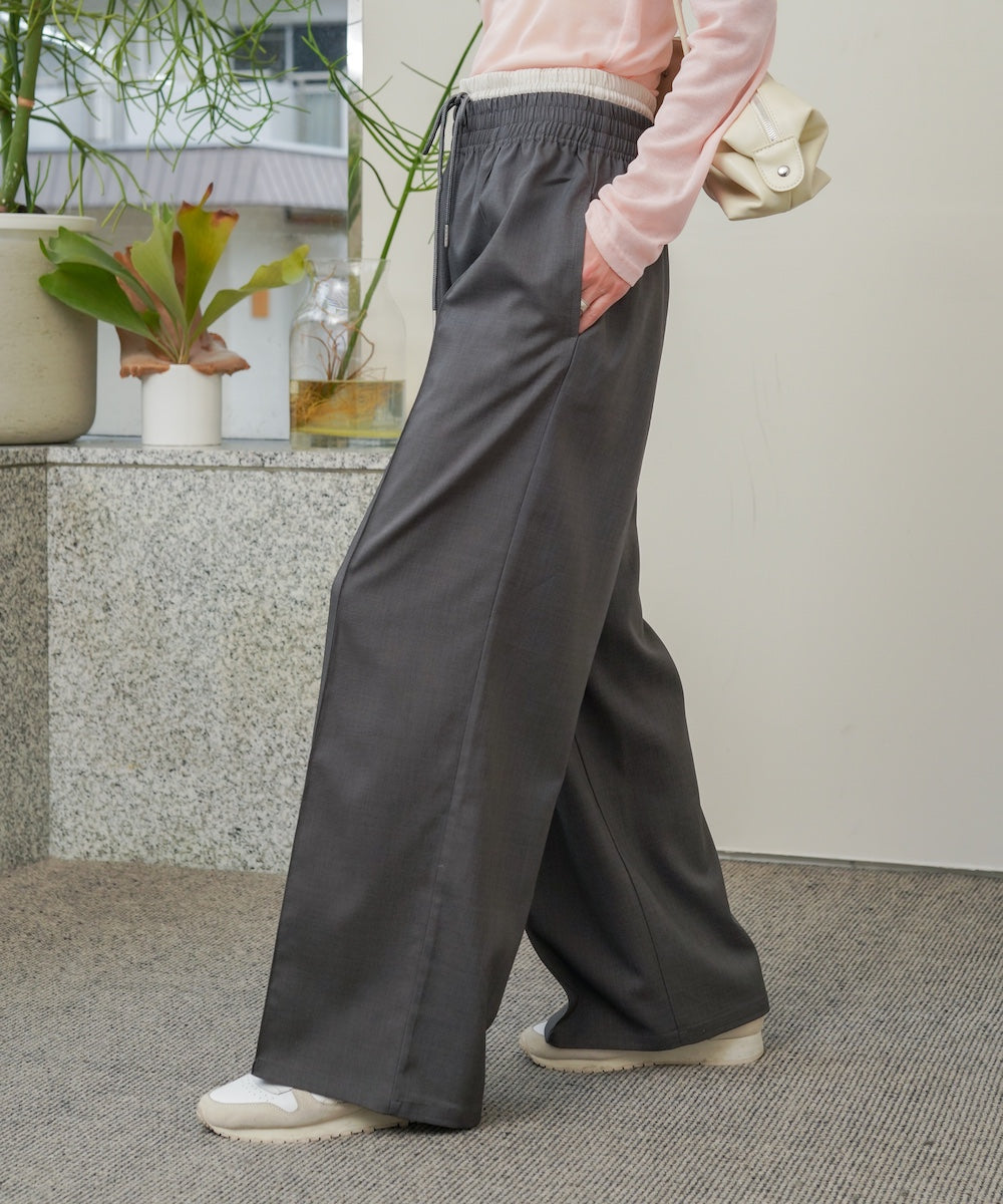 【S・Mサイズ展開】ダブルウエストパンツ