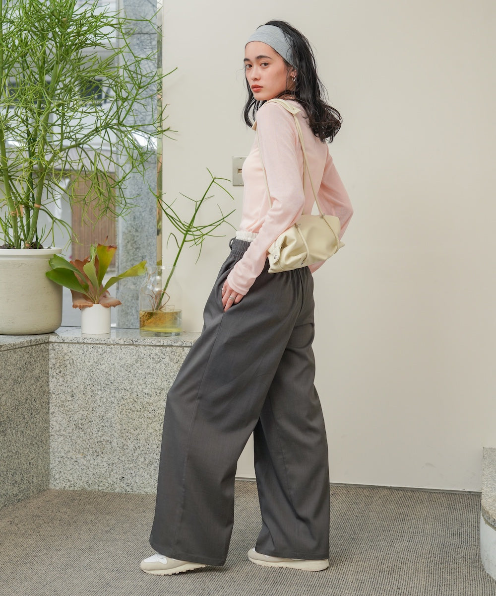 【S・Mサイズ展開】ダブルウエストパンツ