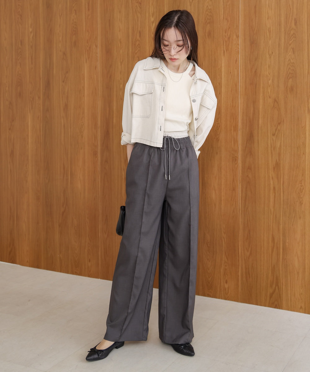 【S・Mサイズ展開】ダブルウエストパンツ