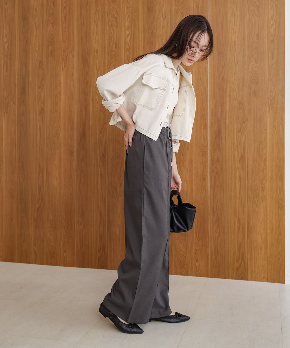 【S・Mサイズ展開】ダブルウエストパンツ