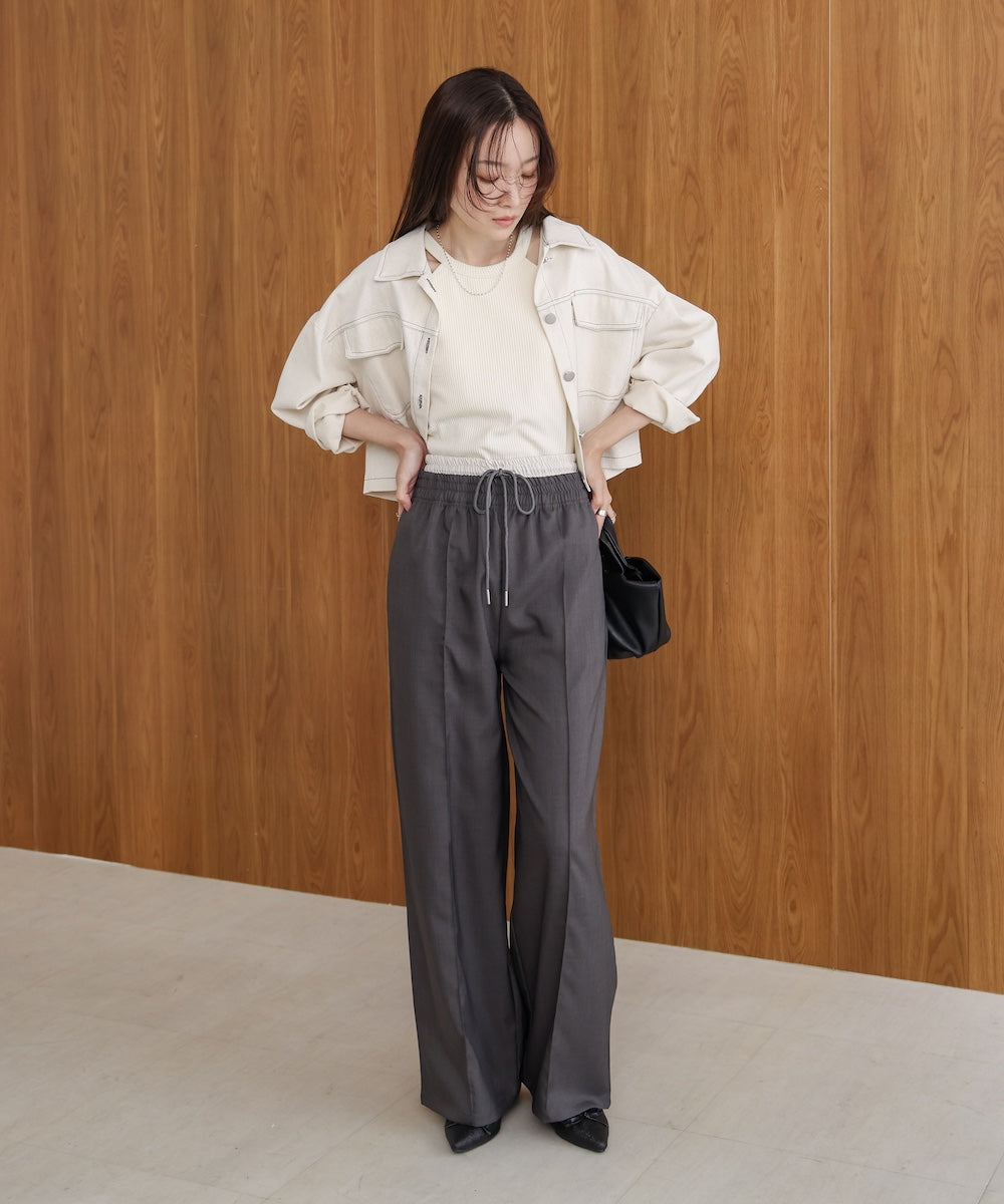 【S・Mサイズ展開】ダブルウエストパンツ