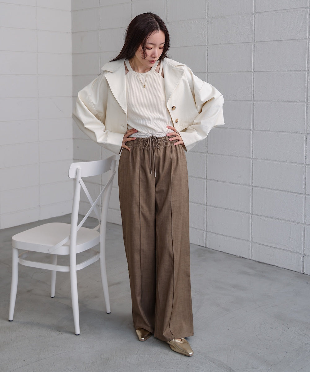 【S・Mサイズ展開】ダブルウエストパンツ