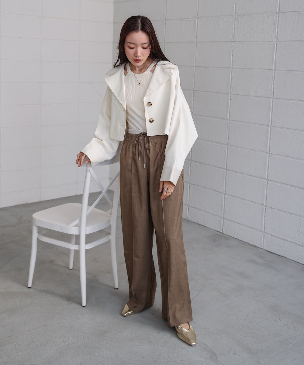 【S・Mサイズ展開】ダブルウエストパンツ