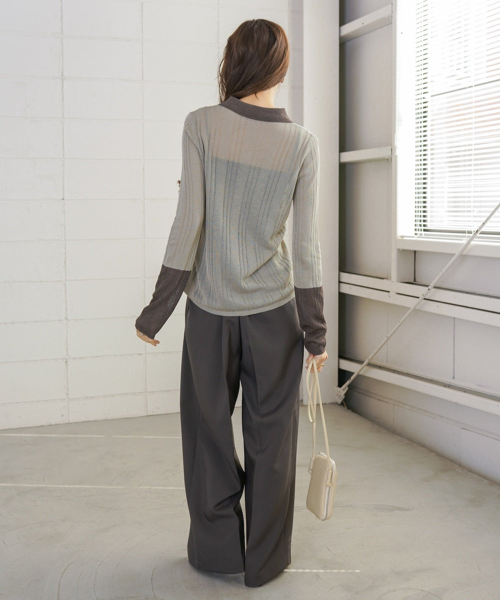 サマーニット襟付きカーディガン