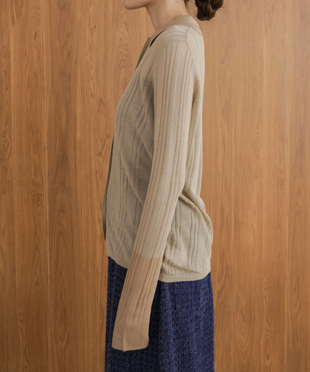 サマーニット襟付きカーディガン