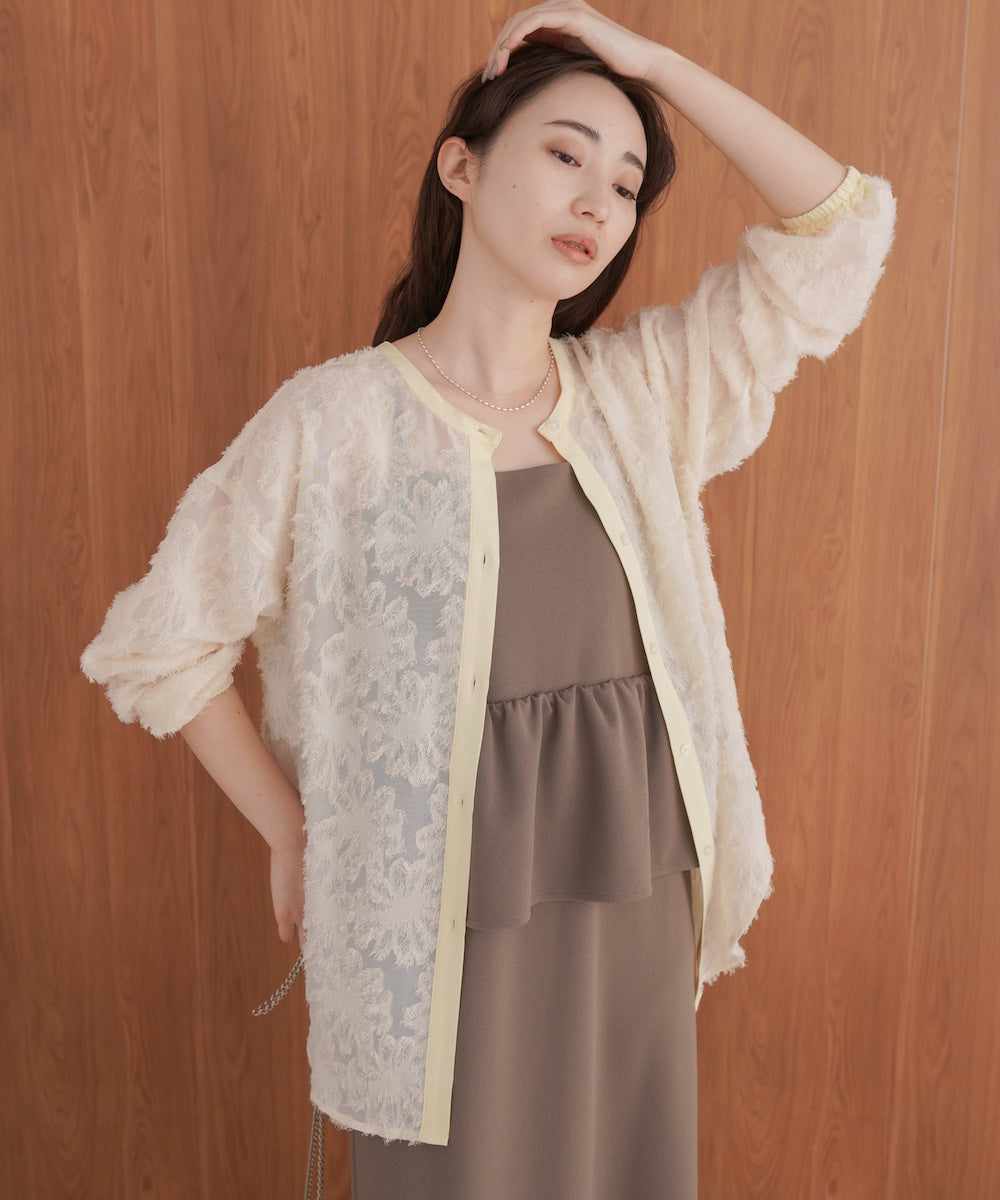 フェザージャガード前後2WAYロングブラウス