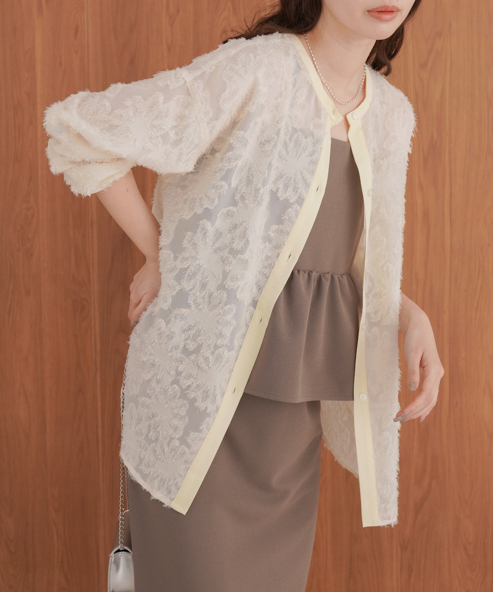 フェザージャガード前後2WAYロングブラウス