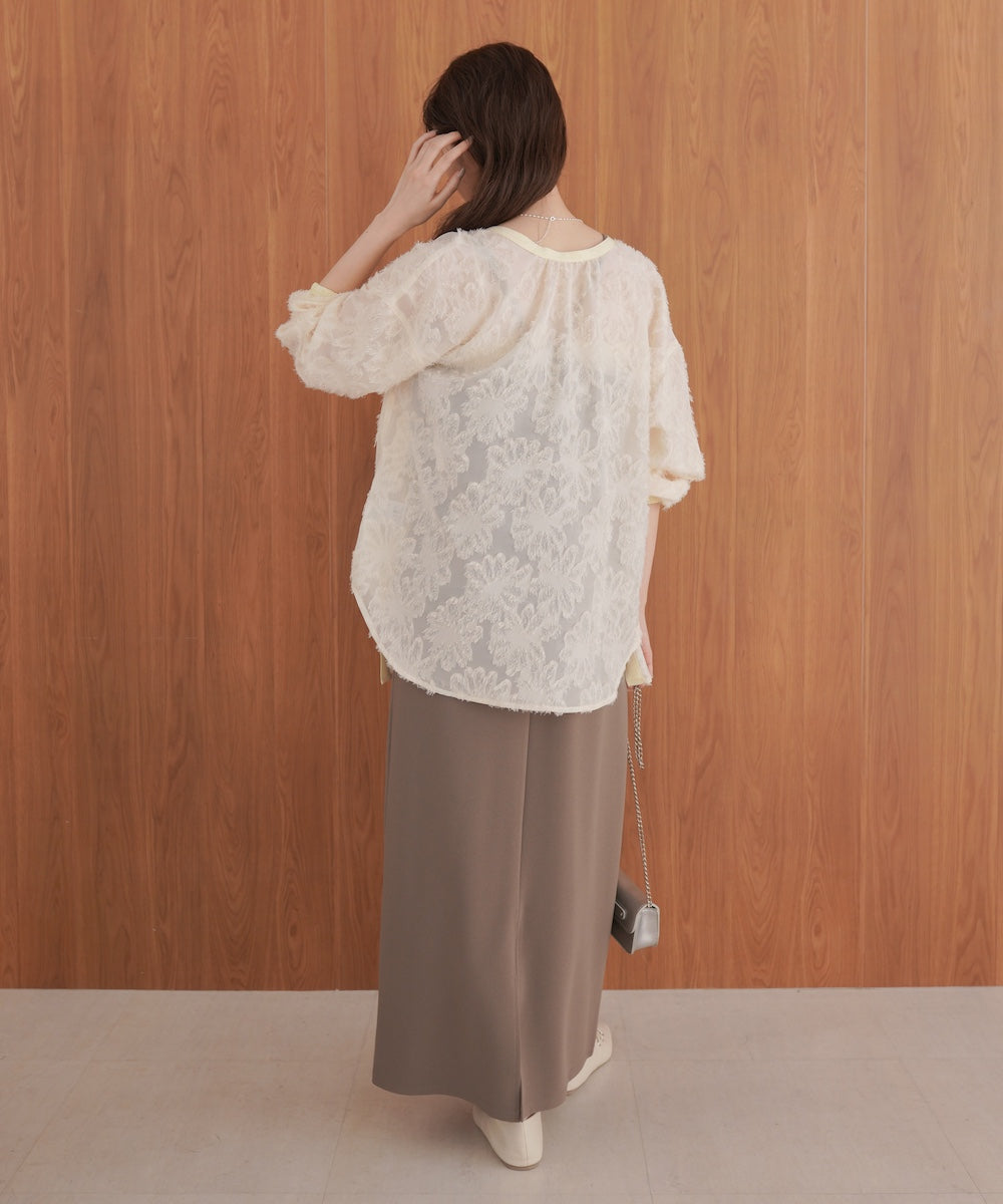 フェザージャガード前後2WAYロングブラウス