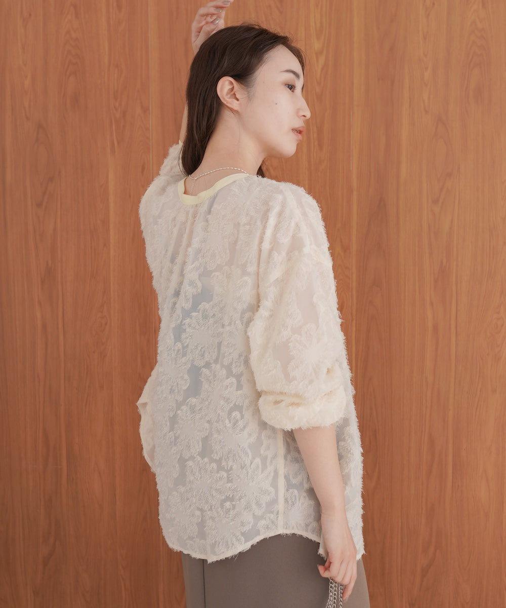 フェザージャガード前後2WAYロングブラウス