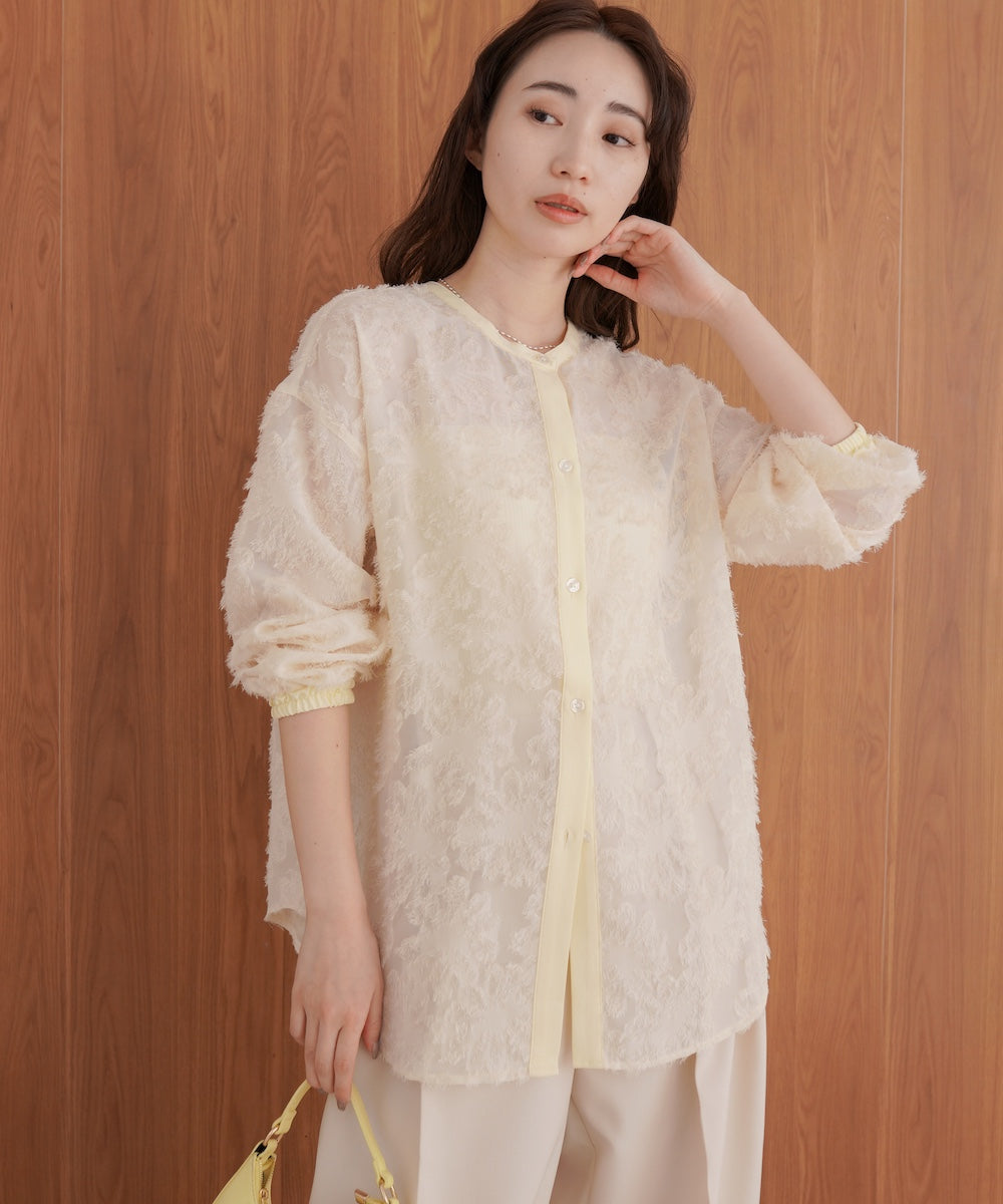 フェザージャガード前後2WAYロングブラウス